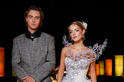 Joseph Zada and McKenna Grace Attend Paris Event for Upcoming Hunger Games Film